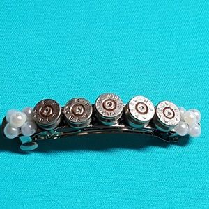 Bullet casing pearl barrette